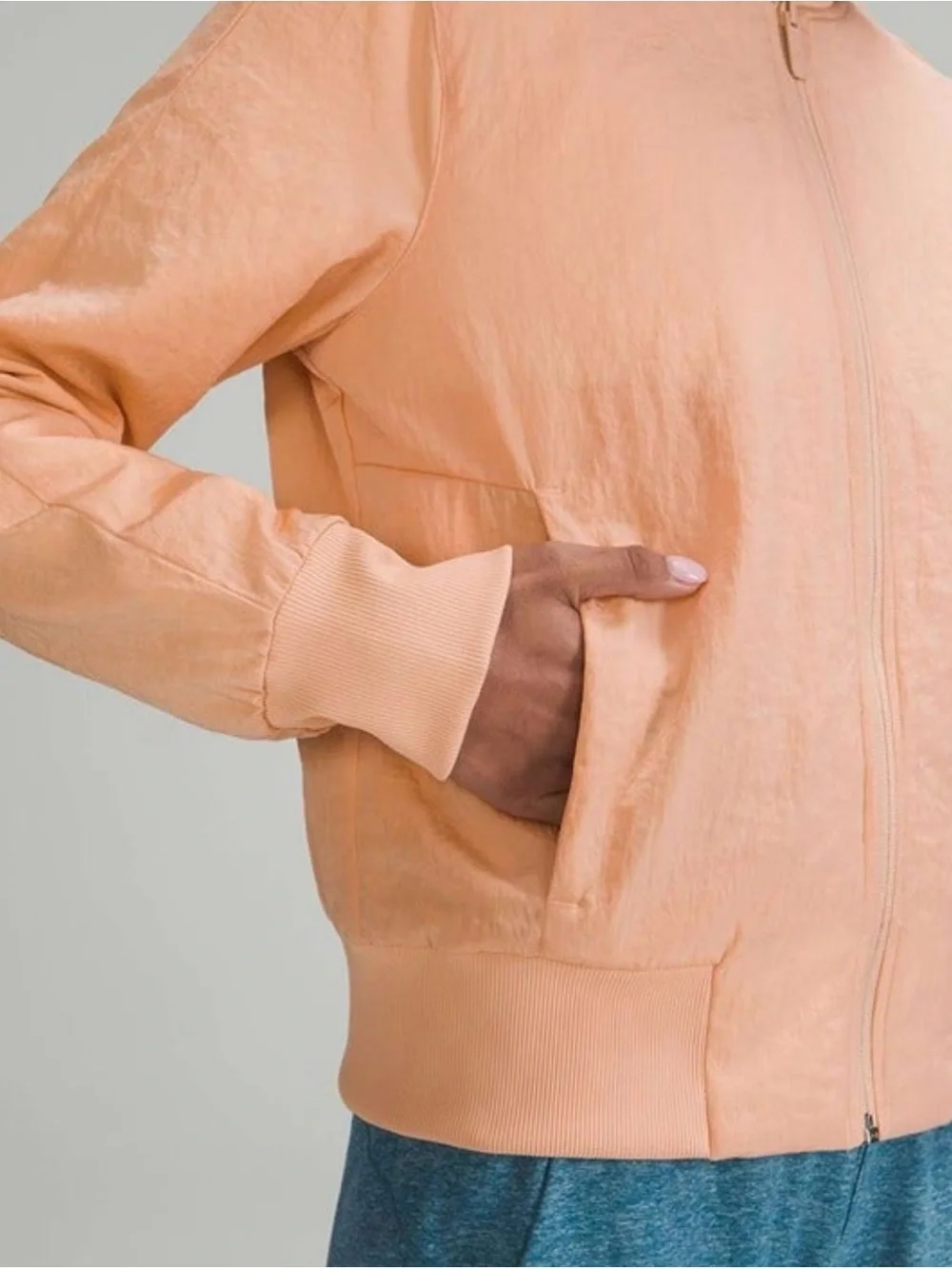 Lululemon Non-Stop Bomber REVERSIBLE Jacket Bleached Apricot Sz 2